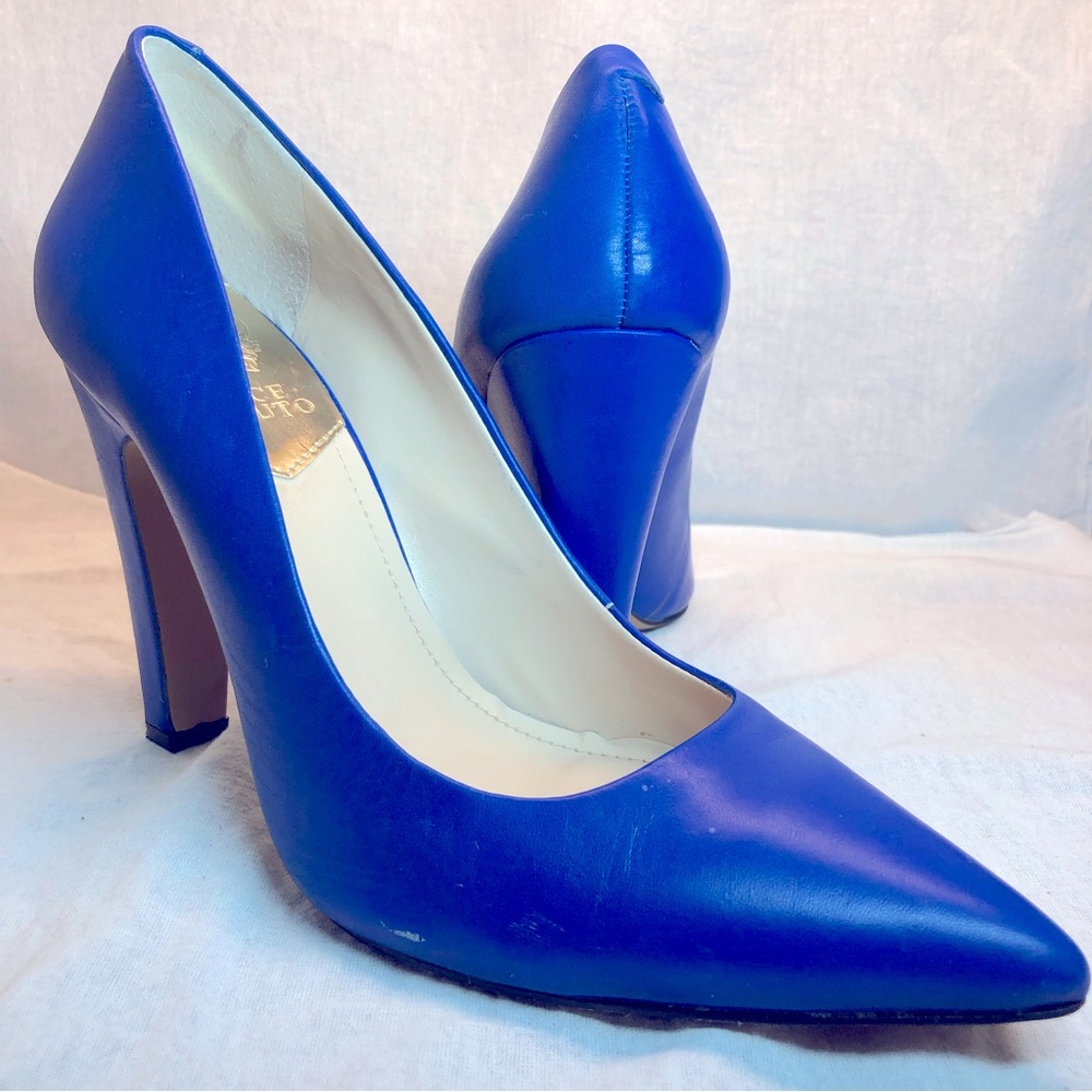 Vince Camuto Carra Breezy Blue Leather Heels 9M